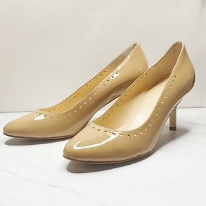 Kate spade patent leather heel pumps cute tan 10